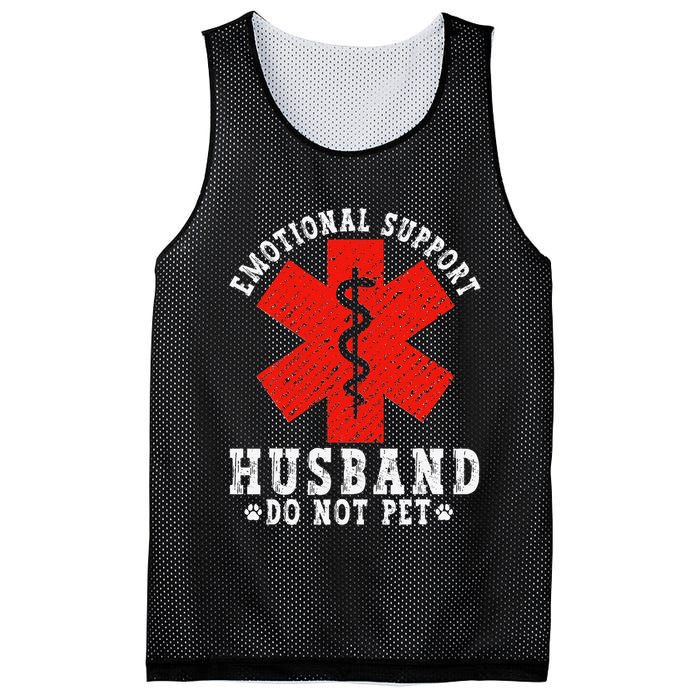 Emotional Support Husband Do Not Pet Mesh Reversible Basketball Jersey Tank
