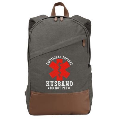 Emotional Support Husband Do Not Pet Cotton Canvas Backpack