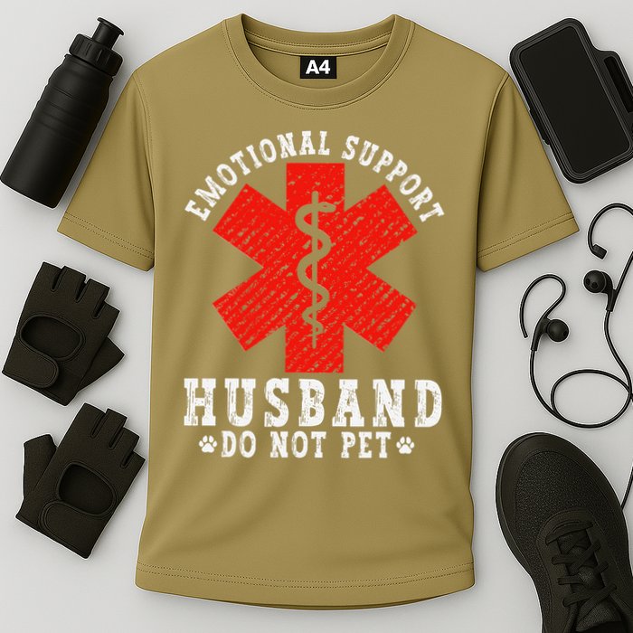 Emotional Support Husband Do Not Pet Cooling Performance Crew T-Shirt