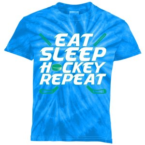 Eat Sleep Hockey Repeat Themed Fanatic Cool Gift Kids Tie-Dye T-Shirt