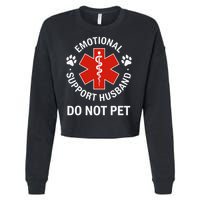 Emotional Support Husband Do Not Pet Cool Husband Cropped Pullover Crew