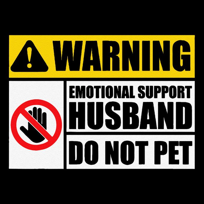 Emotional Support Husband Do Not Pet Funny Warning Sign Sustainable Bucket Hat