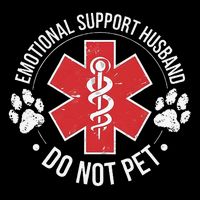 Emotional Support Husband Do Not Pet Gag Design Apparel Stripe Pom Pom Beanie