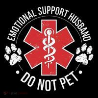 Emotional Support Husband Do Not Pet Gag Design Apparel Bucket Hat