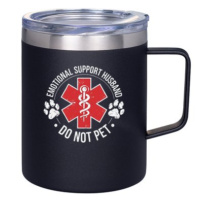 Emotional Support Husband Do Not Pet Gag Design Apparel 12oz Stainless Steel Coffee Mug