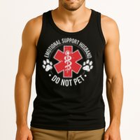 Emotional Support Husband Do Not Pet Gag Design Apparel Tank Top