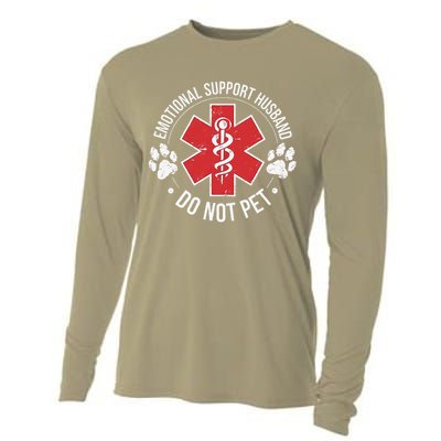 Emotional Support Husband Do Not Pet Gag Design Apparel Cooling Performance Long Sleeve Crew