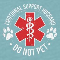 Emotional Support Husband Do Not Pet Gag Design Apparel Sueded Cloud Jersey T-Shirt