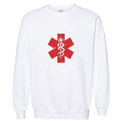 Emotional Support Husband Do Not Pet Gag Design Apparel Garment-Dyed Sweatshirt