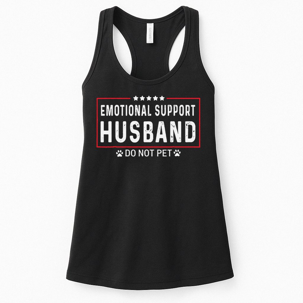 Emotional Support Husband Do Not Pet Vintage Dog Love Humor Womens Tank Top