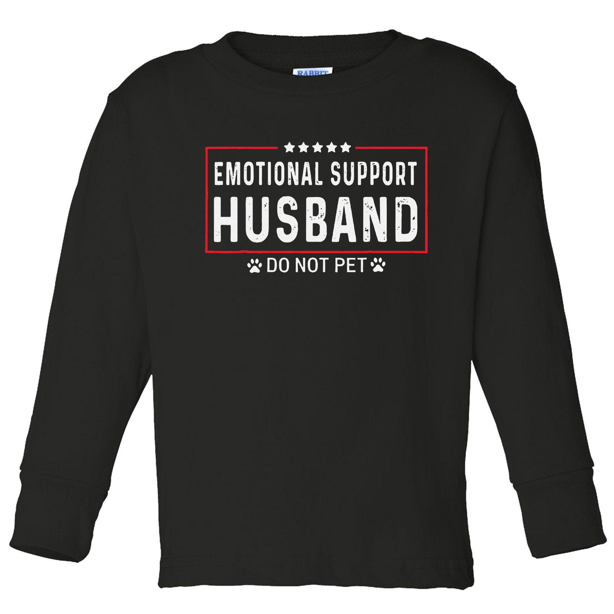 Emotional Support Husband Do Not Pet Vintage Dog Love Humor Toddler Long Sleeve Shirt