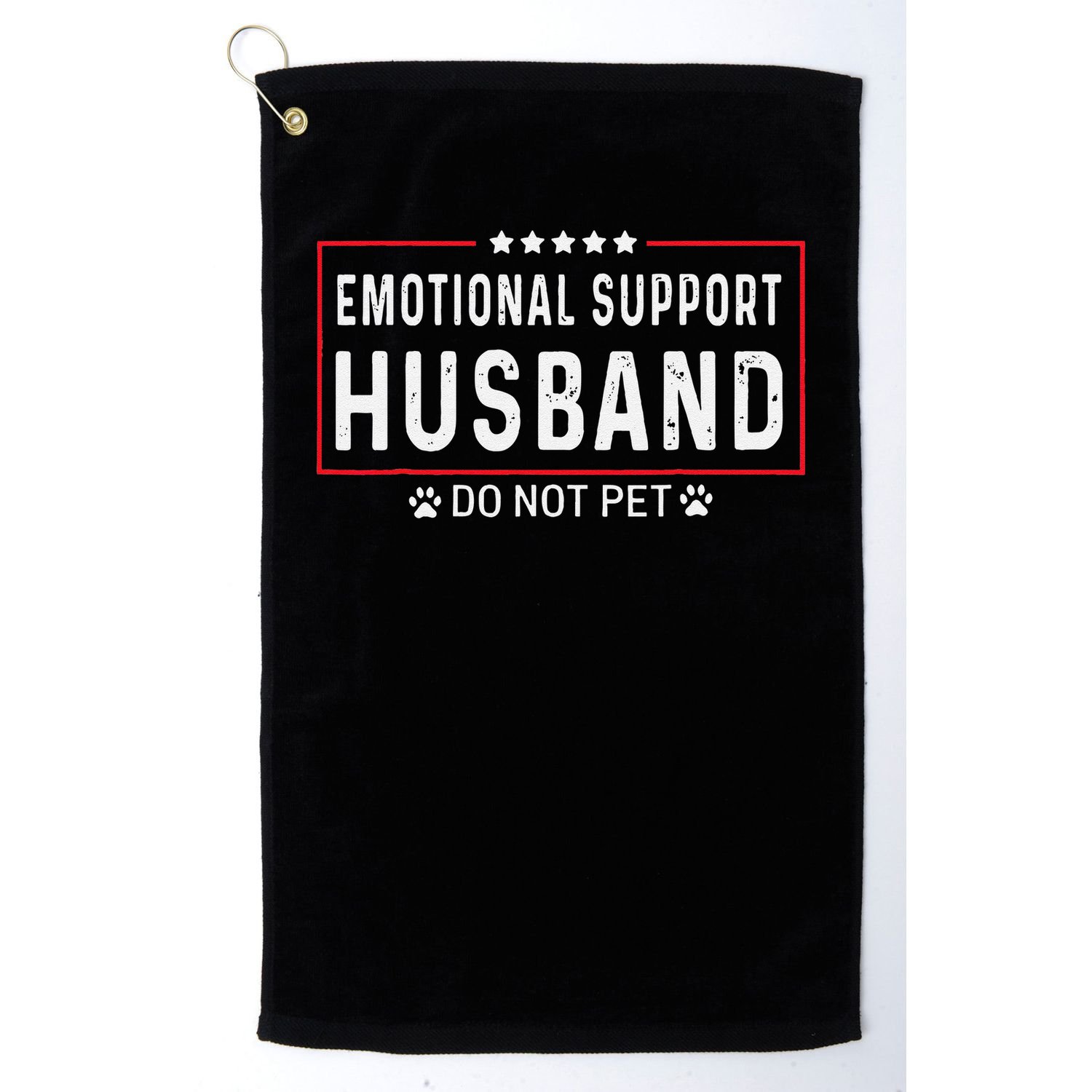 Emotional Support Husband Do Not Pet Vintage Dog Love Humor Golf Towel