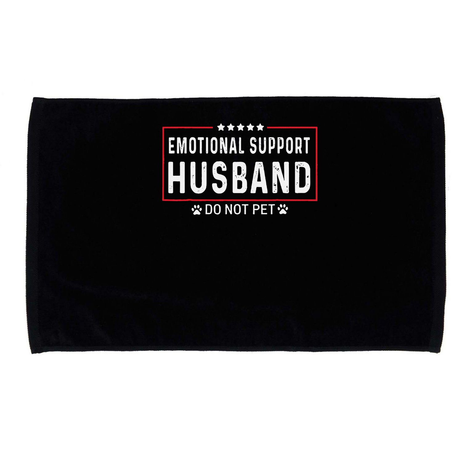 Emotional Support Husband Do Not Pet Vintage Dog Love Humor Microfiber Hand Towel