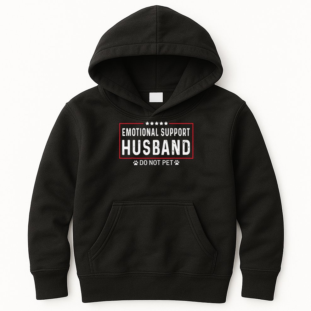 Emotional Support Husband Do Not Pet Vintage Dog Love Humor Kids Hoodie
