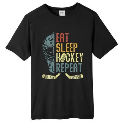 Eat Sleep Hockey Repeat Ice Hockey Retro Vintage Tall Fusion ChromaSoft Performance T-Shirt