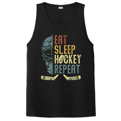 Eat Sleep Hockey Repeat Ice Hockey Retro Vintage PosiCharge Competitor Tank