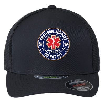 Emotional Support Husband Do Not Pet Service Dog Love Humor Flexfit Unipanel Trucker Cap