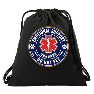 Emotional Support Husband Do Not Pet Service Dog Love Humor Drawstring Bag
