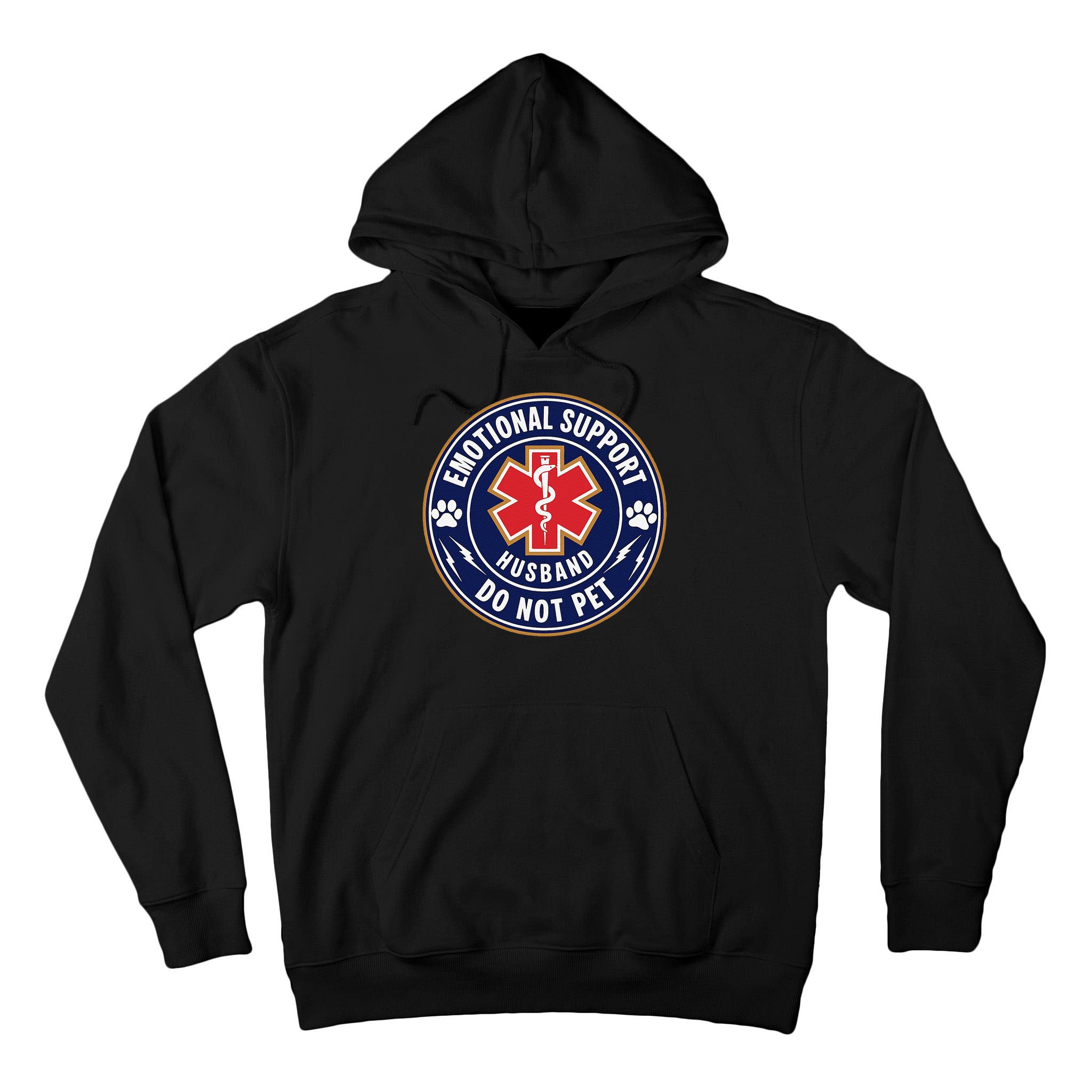 Emotional Support Husband Do Not Pet Service Dog Love Humor Tall Hoodie