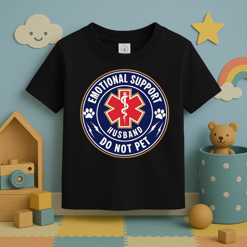Emotional Support Husband Do Not Pet Service Dog Love Humor Toddler T-Shirt