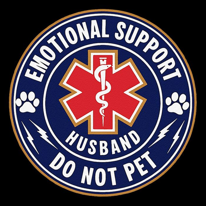 Emotional Support Husband Do Not Pet Service Dog Love Humor Toddler T-Shirt