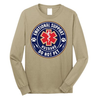 Emotional Support Husband Do Not Pet Service Dog Love Humor Long Sleeve Shirt