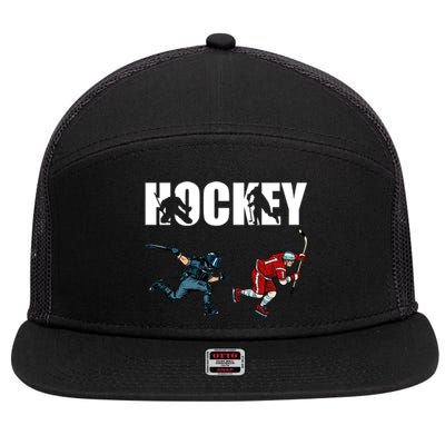 Eat Sleep Hockey Ice Hockey Player Gift 7 Panel Mesh Trucker Snapback Hat