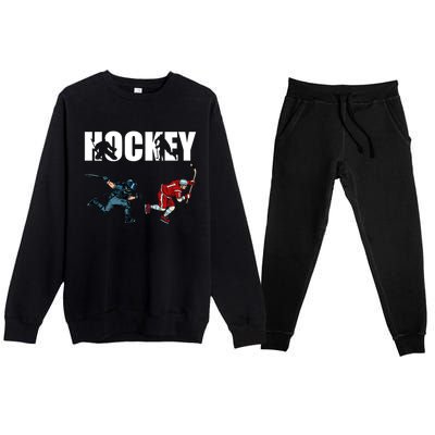 Eat Sleep Hockey Ice Hockey Player Gift Premium Crewneck Sweatsuit Set