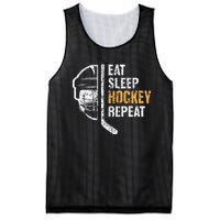 Eat Sleep Hockey Repeat Hockey Funny Ice Hockey Mesh Reversible Basketball Jersey Tank