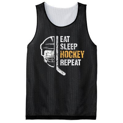 Eat Sleep Hockey Repeat Hockey Funny Ice Hockey Mesh Reversible Basketball Jersey Tank