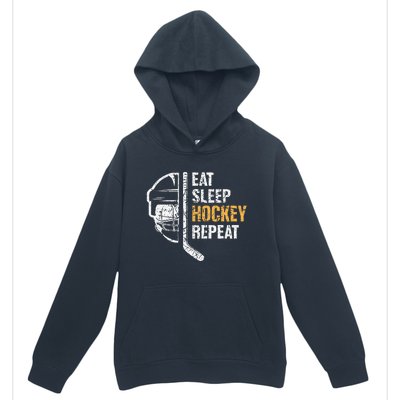 Eat Sleep Hockey Repeat Hockey Funny Ice Hockey Urban Pullover Hoodie