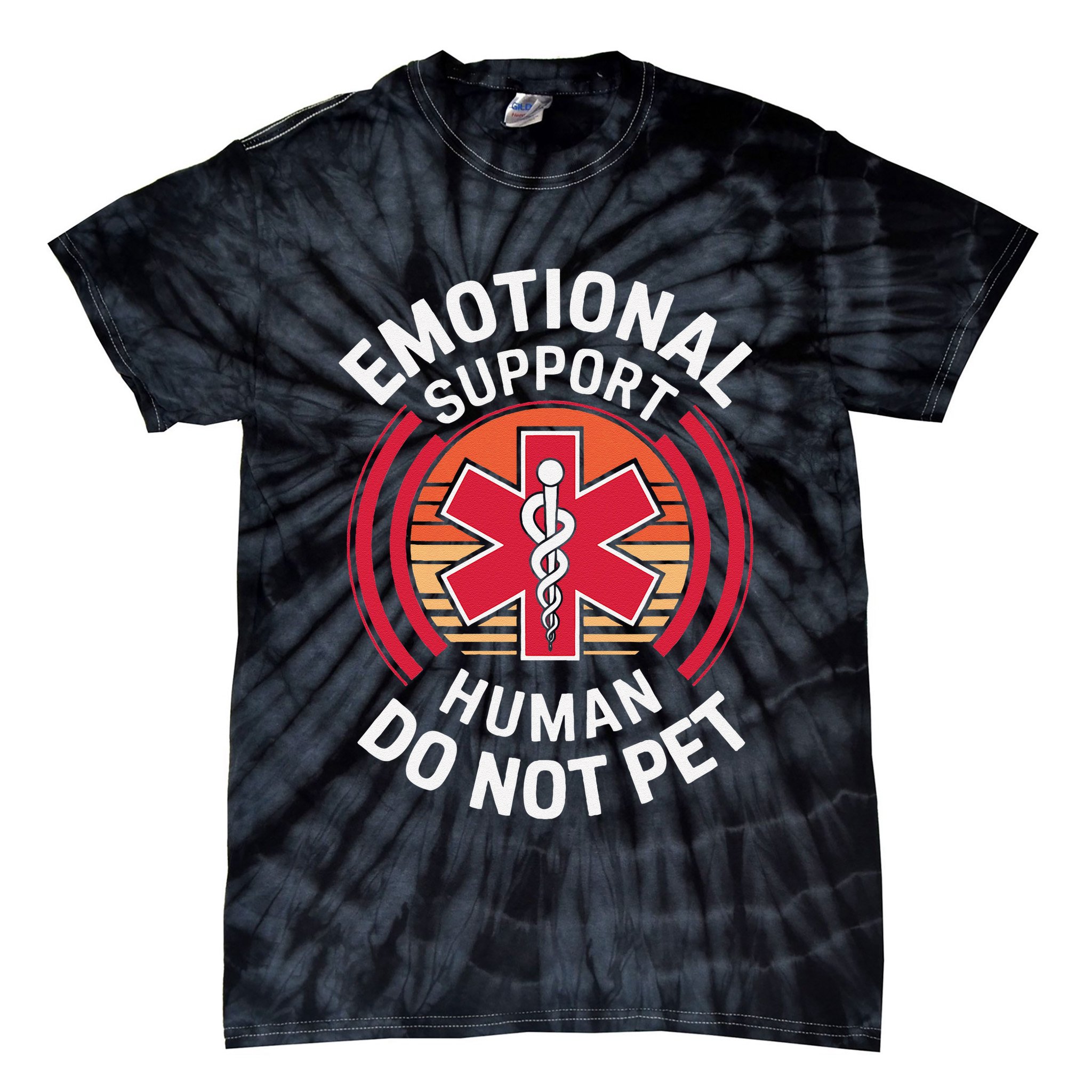 Emotional Support Husband Do Not Pet Funny Tie-Dye T-Shirt