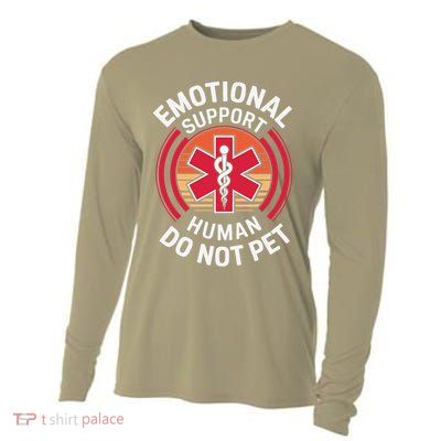 Emotional Support Husband Do Not Pet Funny Cooling Performance Long Sleeve Crew