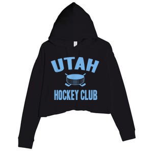 Eat Sleep Hockey Gift For Utah Hockey Team Crop Fleece Hoodie