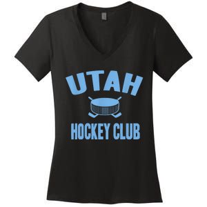 Eat Sleep Hockey Gift For Utah Hockey Team Women's V-Neck T-Shirt