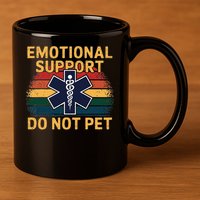 Emotional Support Husband Do Not Pet 11oz C Handle Ceramic Mug