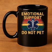 Emotional Support Husband Do Not Pet 11oz C Handle Ceramic Mug