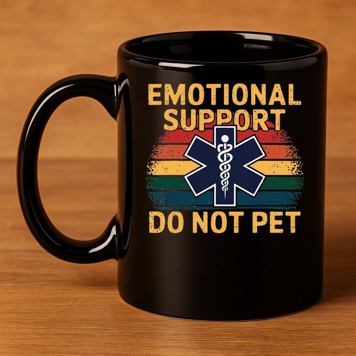 Emotional Support Husband Do Not Pet 11oz C Handle Ceramic Mug