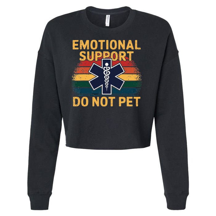 Emotional Support Husband Do Not Pet Cropped Pullover Crew
