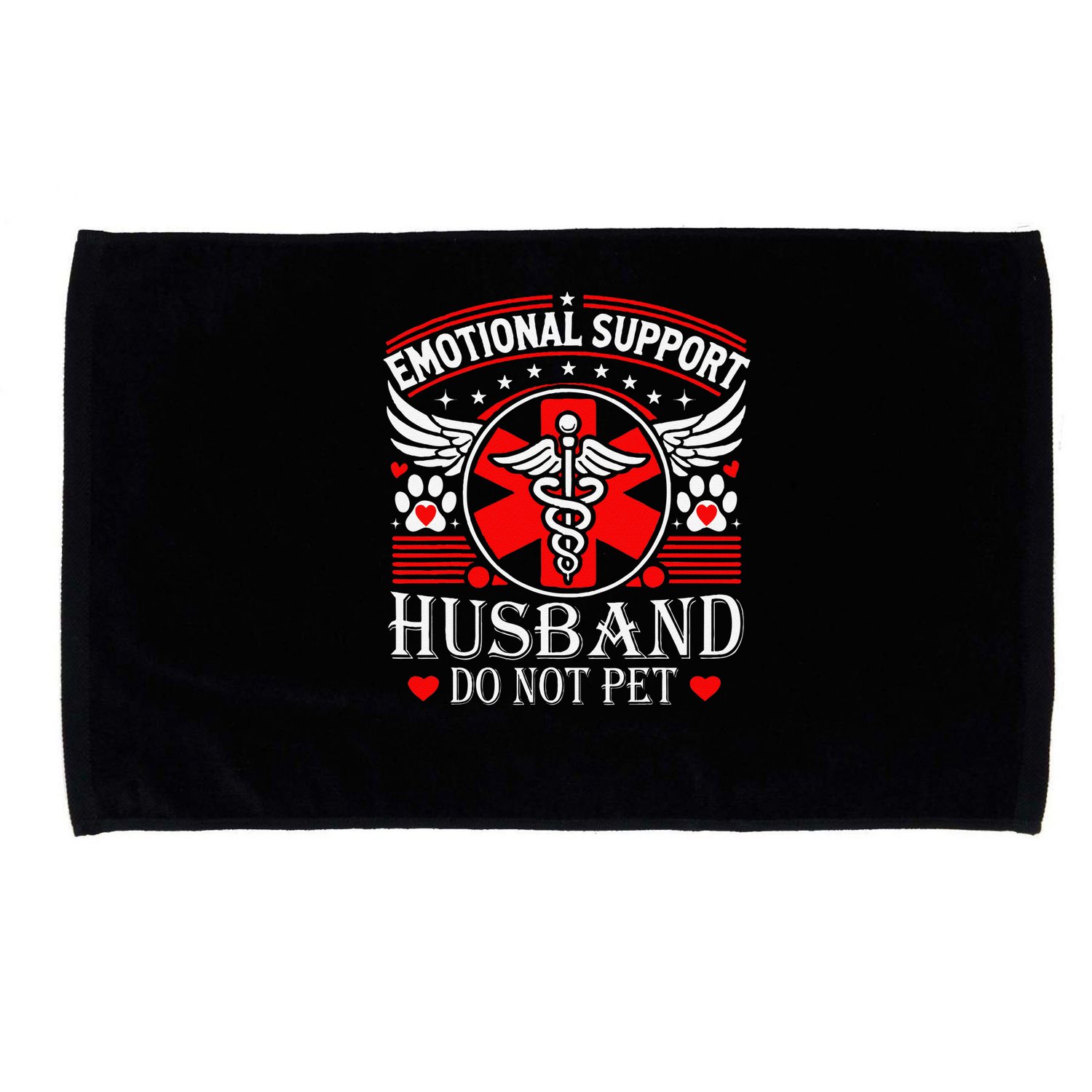 Emotional Support Husband Do Not Pet For Husband From Wife Microfiber Hand Towel