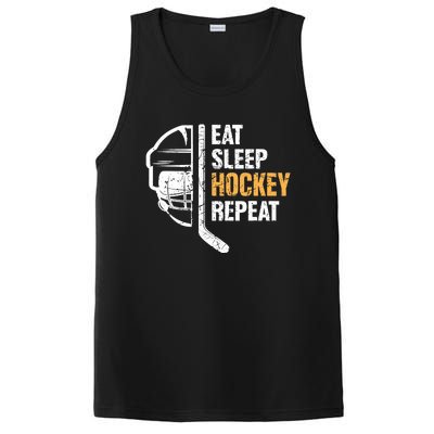 Eat Sleep Hockey Repeat Hockey Funny Ice Hockey PosiCharge Competitor Tank