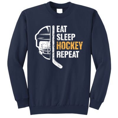 Eat Sleep Hockey Repeat Hockey Funny Ice Hockey Sweatshirt