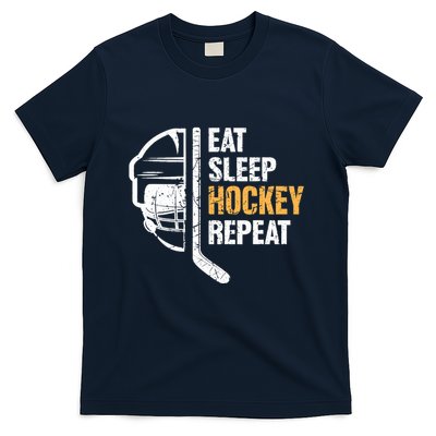 Eat Sleep Hockey Repeat Hockey Funny Ice Hockey T-Shirt