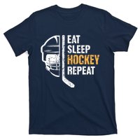 Eat Sleep Hockey Repeat Hockey Funny Ice Hockey T-Shirt