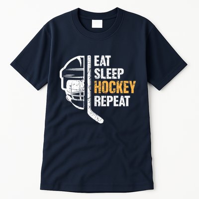 Eat Sleep Hockey Repeat Hockey Funny Ice Hockey Tall T-Shirt