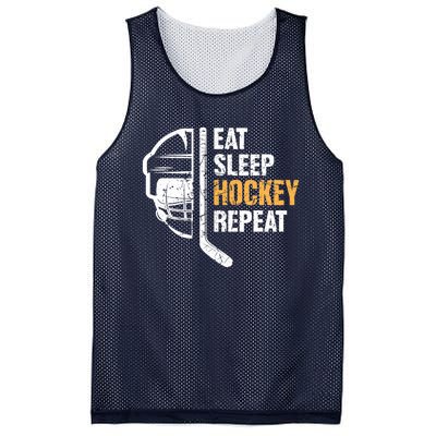 Eat Sleep Hockey Repeat Hockey Funny Ice Hockey Mesh Reversible Basketball Jersey Tank