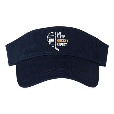 Eat Sleep Hockey Repeat Hockey Funny Ice Hockey Valucap Bio-Washed Visor