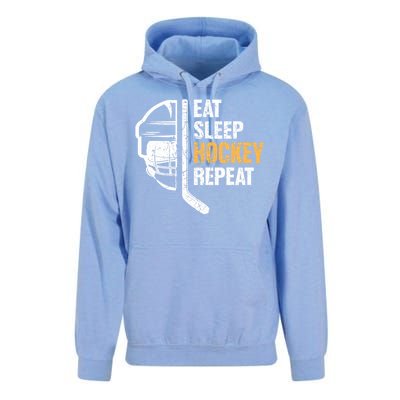 Eat Sleep Hockey Repeat Hockey Funny Ice Hockey Unisex Surf Hoodie