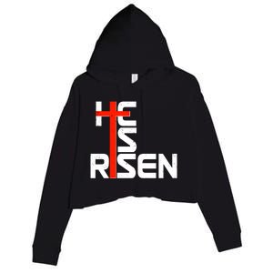 Easter Sunday He Is Risen Crop Fleece Hoodie