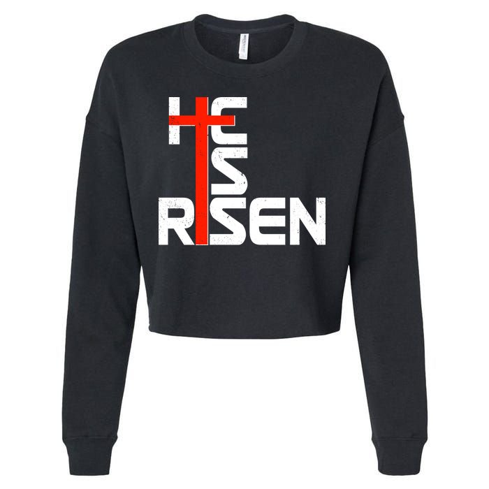 Easter Sunday He Is Risen Cropped Pullover Crew